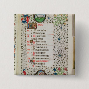 Aries en man vierkante button 5,1 cm