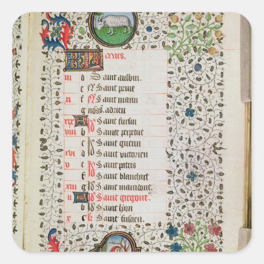 Aries en man vierkante sticker (Voorkant)