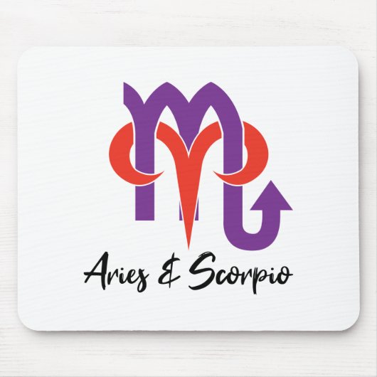 Aries en Scorpio Couples Horoscope Zodiac Muismat (Voorkant)