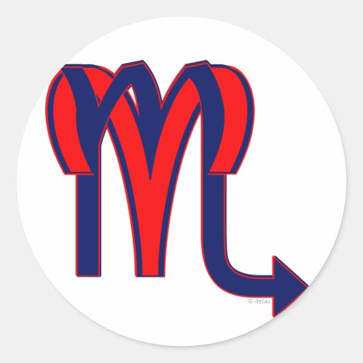 Aries en Scorpio Ronde Sticker (Voorkant)