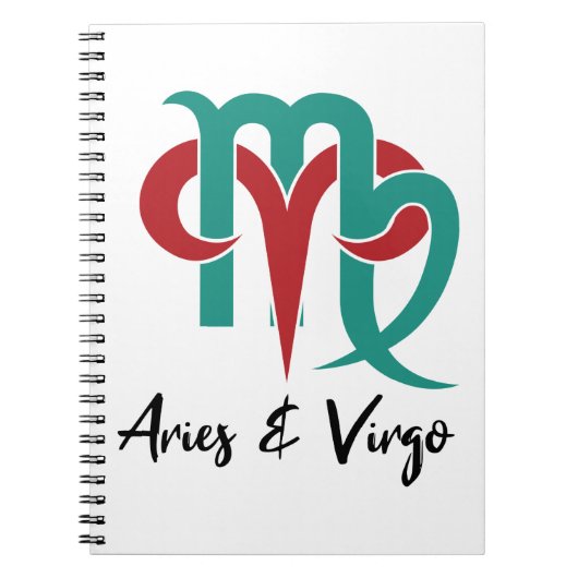 Aries en Virgo Zodiac Couple Horoscope Notitieboek (Voorkant)