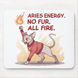 Aries Energie Sphynx Kat Geen Vacht Alle Vuur Kuns Muismat