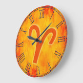 Aries feu signe zodiaque horloge murale (Angle)