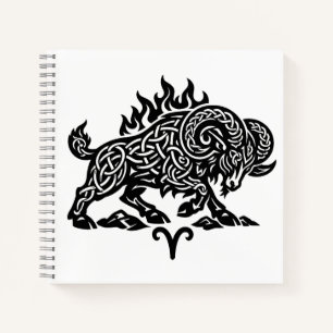 Aries Fire‑Ram – Keltische Geheime Inkt Zodiac Notitieboek