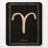 Aries gehamerd goud gestileerd astrologisch symboo muismat (Voorkant)