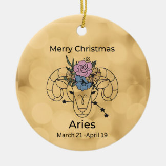 Aries  geïnspireerde kerstversiering keramisch ornament