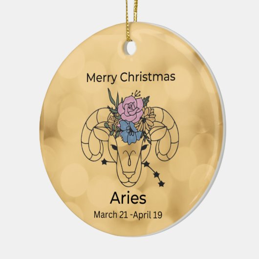 Aries geïnspireerde kerstversiering keramisch ornament (Links)