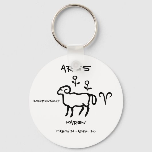 Aries gepersonaliseerd sleutelhanger (Voorkant)