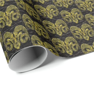Aries Gold op leder Cadeaupapier