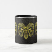 Aries Gold op leder Mok (Midden)