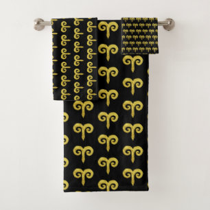 Aries Golden Astrology Sign Bad Handdoek