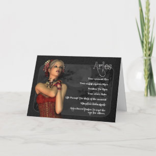 Aries Gothic Zodiac Birthday Card Kaart