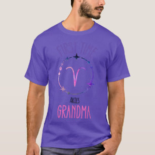Aries Grandma Zodiac Symbol First Time Grandma Ann T-shirt