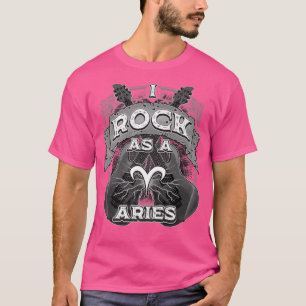 Aries Guitar I Rock As a Aries Zodiac Sign Music M T-shirt