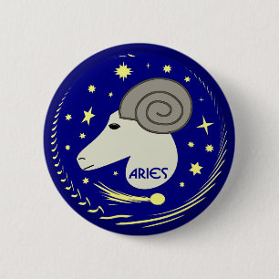 Aries het Ram Ronde Button 5,7 Cm