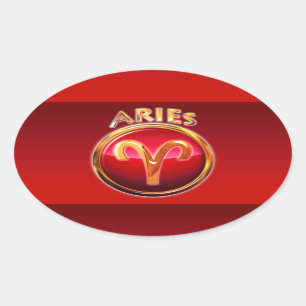 Aries - het teken van de dierentuin van Ram Ovale Sticker