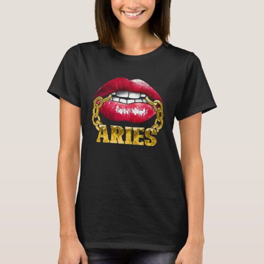 Aries Horoscope Juicy Lips Chain for African Ameri T-shirt (Voorkant)