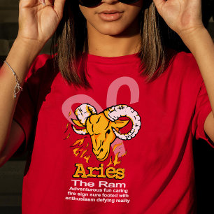 Aries Le Ram zodiac astrologique t-shirt foncé