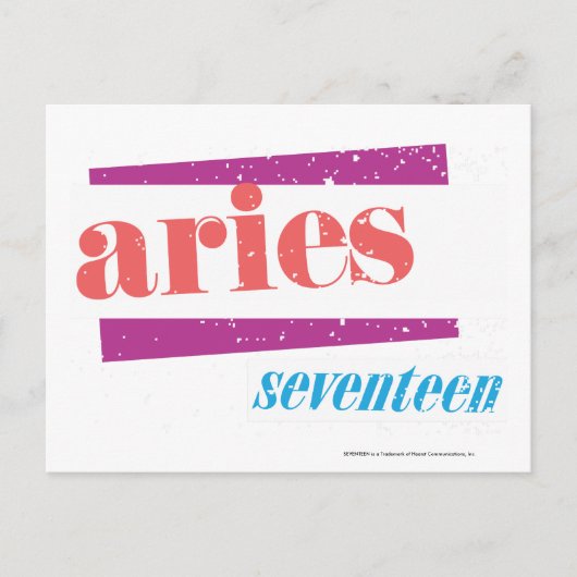Aries Lt roze Briefkaart (Voorkant)