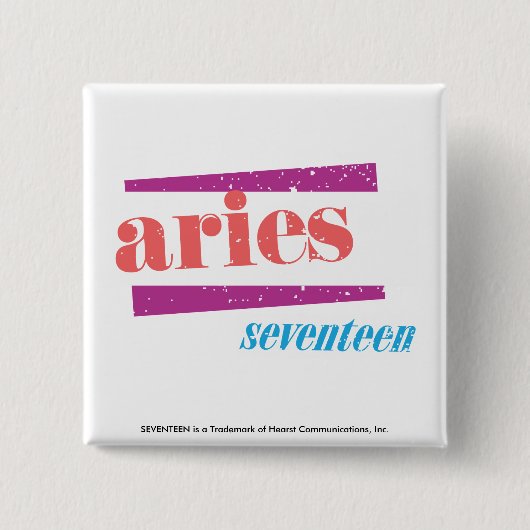 Aries Lt roze Vierkante Button 5,1 Cm (Voorkant)