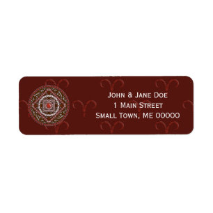 Aries Mandala Adreslabel Etiket