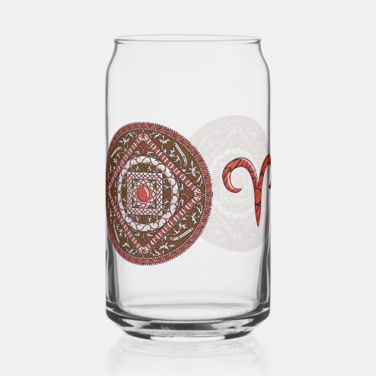 Aries Mandala Blikvorm Glas (Voorkant)