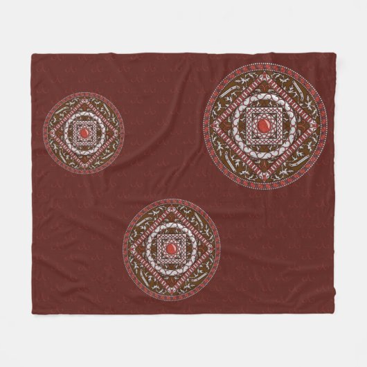 Aries Mandala Fleece Deken (Voorkant (Horizontaal))