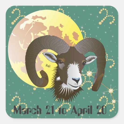 Aries March 21 à avril 20 Stickers (Devant)