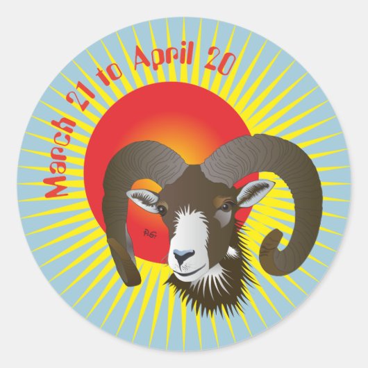 Aries March 21 à avril 20 Stickers (Devant)