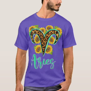 Aries March April Bday Leopard Zodiac Sign T-shirt