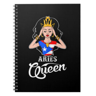 Aries Queen Puerto Rico Birthday for Black Women Notitieboek