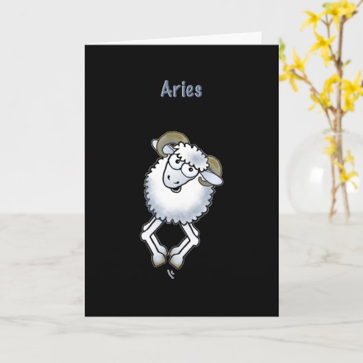 Aries ram brebis d'anniversaire Zodiac carte de vo (Fleur jaune)