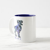 Aries Ram Coffee Cup Tweekleurige Koffiemok (Voorkant links)