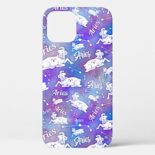 Aries Ram Constellation Stars Birthday Pattern iPhone 12 Hoesje