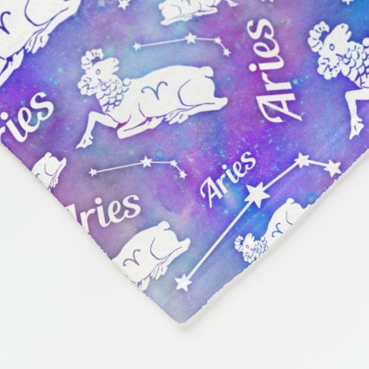 Aries Ram Constellation Stars Birthday Pattern Fleece Deken (Hoek)