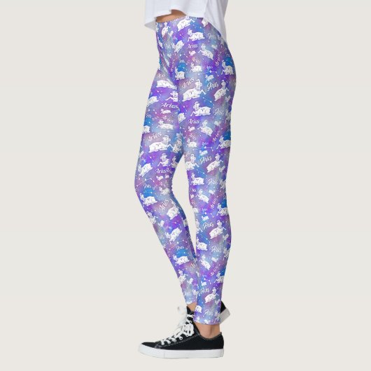 Aries Ram Constellation Stars Birthday Pattern Leggings (Links)