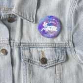 Aries Ram Constellation Stars Eigen naam Birthday Ronde Button 5,7 Cm (In situ)