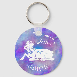 Aries Ram Constellation Stars Eigen naam Birthday Sleutelhanger