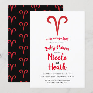 ARIËS Ram Rode Astrologie Sterrenbeeld Lente Baby  Kaart