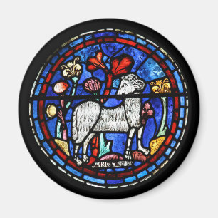 Aries Ram Year Gothic Glas in lood Windows M 1 Magneet