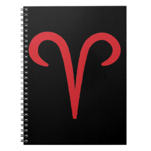 ARIES Red Astrology Zodiac March April Birthday Notitieboek