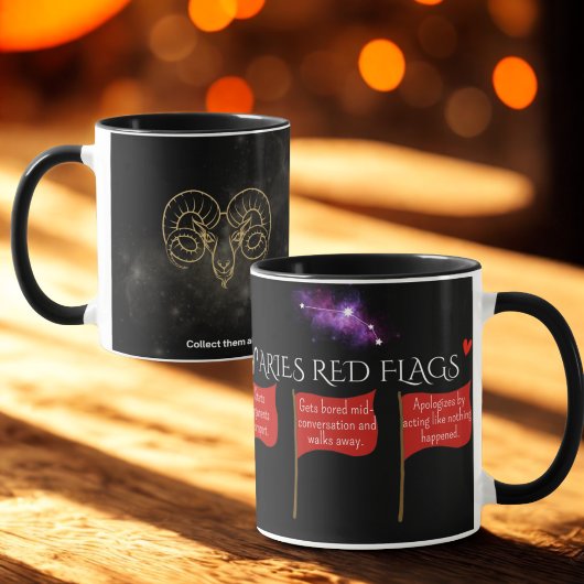 Aries Red Flags Astrology Mug | Drôle cadeau Zodia