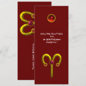 ARIES RUBY, heldergeel rood Kaart (Voorkant / Achterkant)
