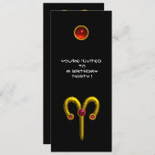 ARIES RUBY, heldergeel zwart rood Kaart (Voorkant / Achterkant)