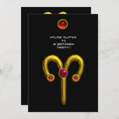 ARIES RUBY, heldergeel zwart rood Kaart (Voorkant / Achterkant)