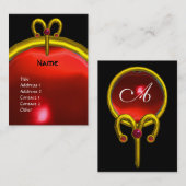 ARIES RUBY MONOGRAM heldergeel zwart rood Visitekaartje (Voorkant / Achterkant)