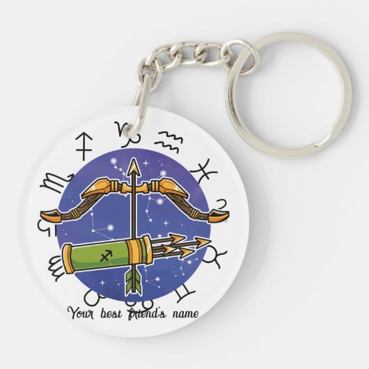 Aries & Sagittarius Custom Keychain (Achterkant)