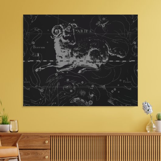  Aries Sign Constellation Hevelius 1690 Canvas Afdruk (Insitu (Woonkamer))