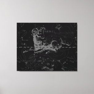  Aries Sign Constellation Hevelius 1690 Canvas Afdruk