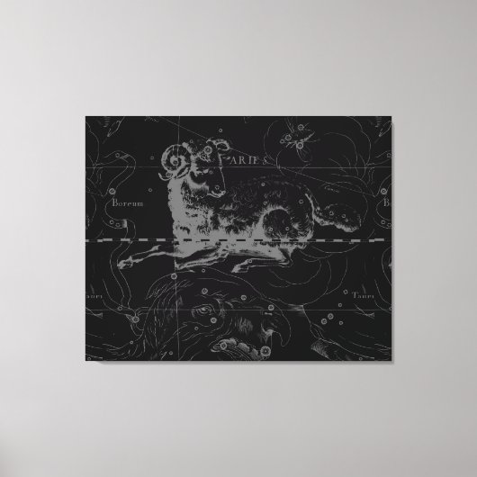  Aries Sign Constellation Hevelius 1690 Canvas Afdruk (Voorkant)